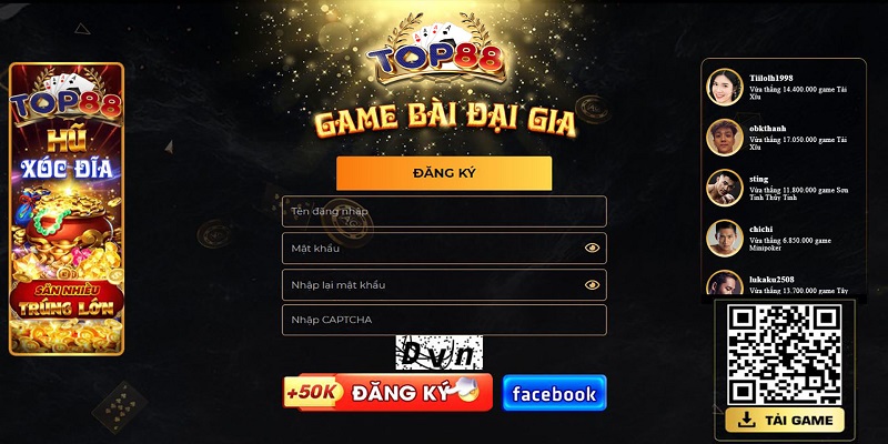 Quy trình đăng ký tham gia chơi tại cổng game TOP88