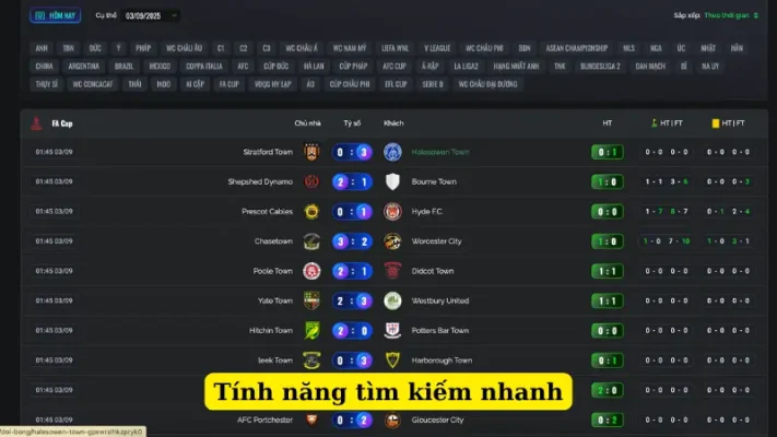 Tính năng tìm kiếm nhanh